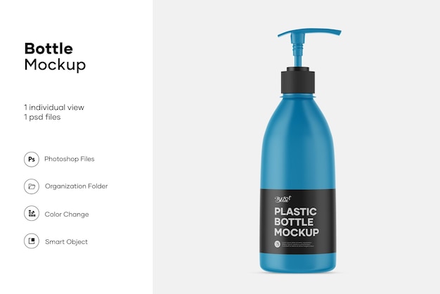 Download Premium Psd Clear Plastic Bottle With Pump Mockup