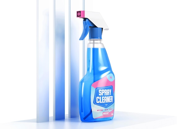 Download Premium Psd Clear Plastic Spray Bottle Filled With Liquid Mockup