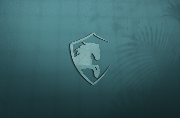 Download Premium PSD | Close up on beautiful logo mockup on the wall