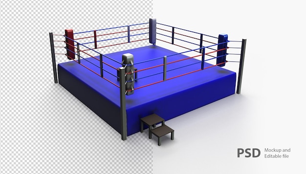 Download Premium Psd Close Up On Boxing Ring Rendering