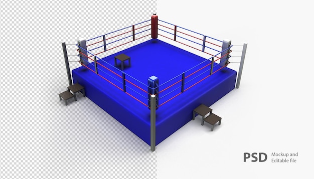 Download Premium Psd Close Up On Boxing Ring Rendering