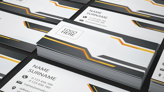 Close up business card showcase PSD Template