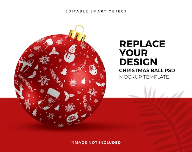 Download Premium Psd Close Up On Christmas Ball Ornament Mockup
