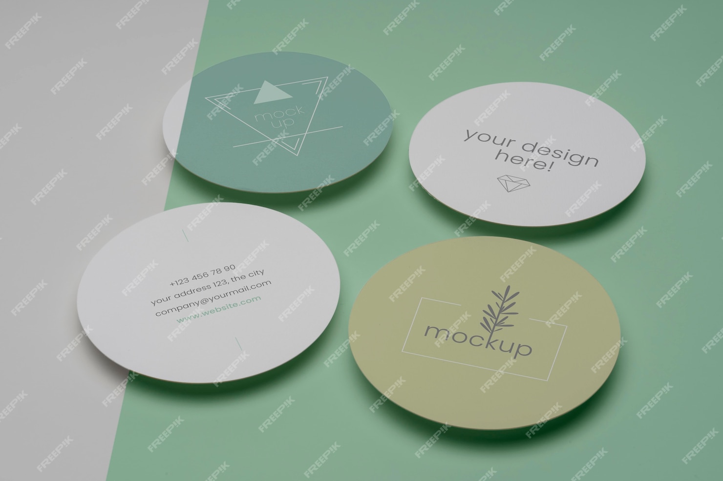 Free PSD | Close up on circle flyer design mockup