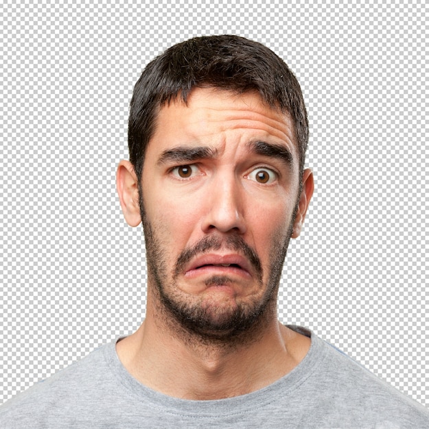 Premium PSD | Close up of a concerned man