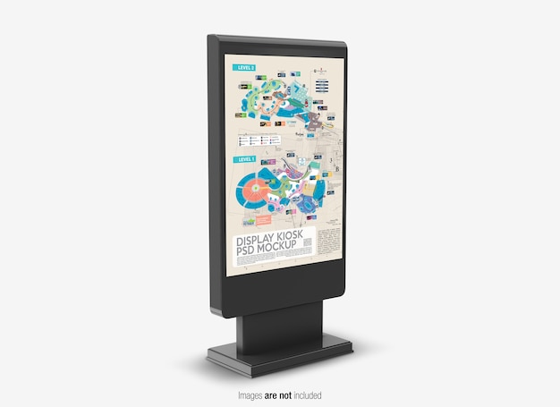 Download Premium PSD | Close up on display kiosk mockup isolated