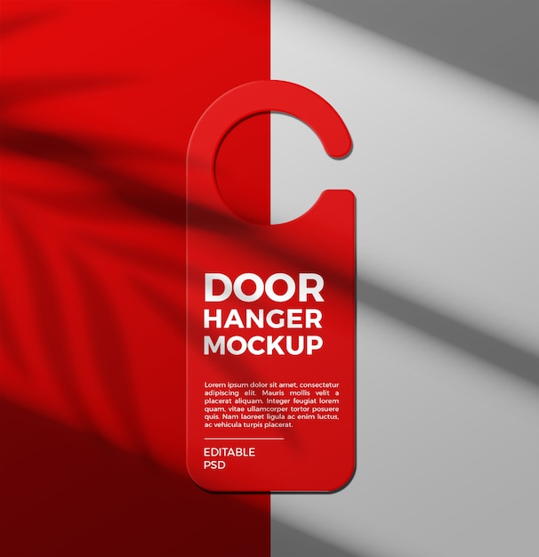 Download Premium PSD | Close up on door hanger mockup on shadow