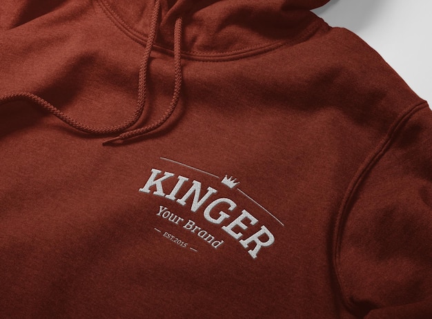 Download Premium PSD | Close up embroidery logo of hoodie mockup design