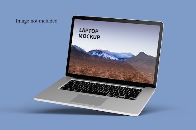 Premium PSD | Close up on floating laptop mockup