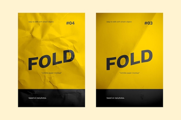 Download Premium Psd Close Up On Folded Paper Mockups