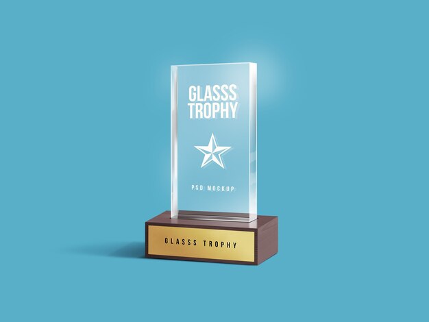 Download Premium PSD | Close up on glass trophy mockup