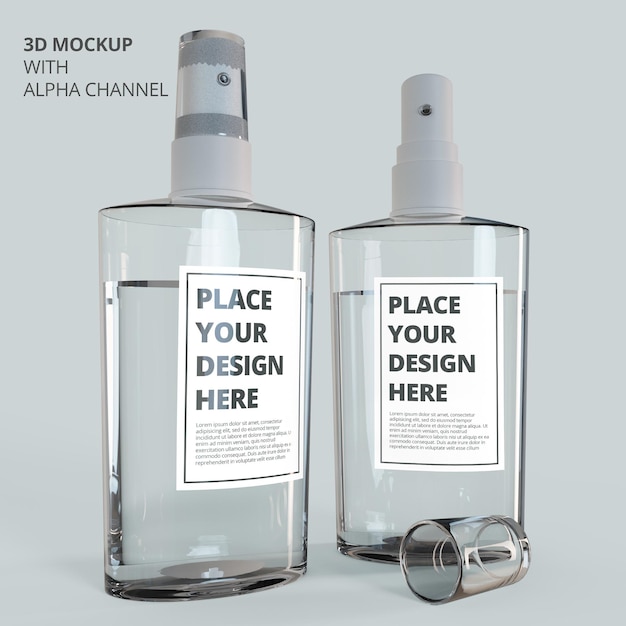 Download Premium Psd Close Up On Hand Sanitizer Spray Bottle Mockup