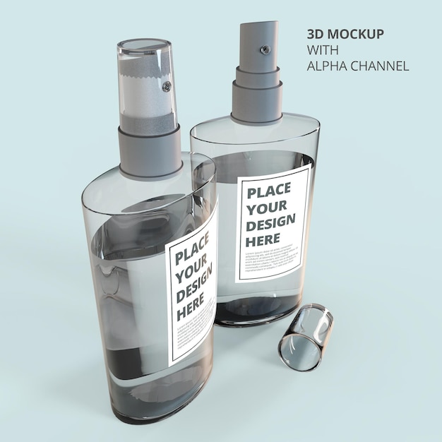 Download Premium Psd Close Up On Hand Sanitizer Spray Bottle Mockup