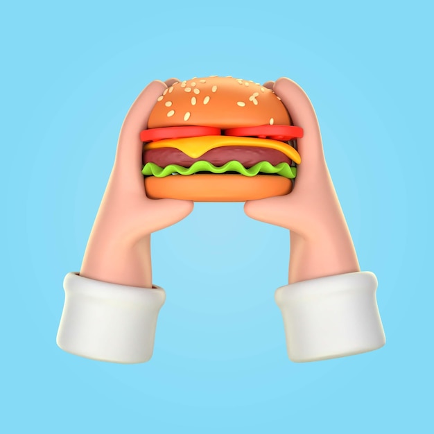 Free PSD | Close up on hands holding hamburger