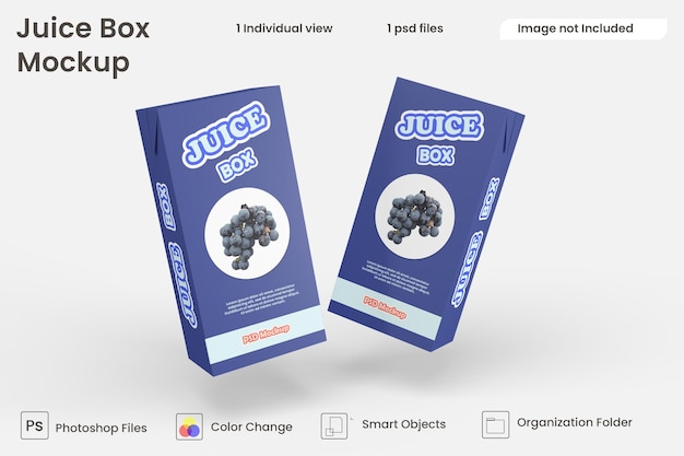 Download Premium PSD | Close up on juice box mockup isolated