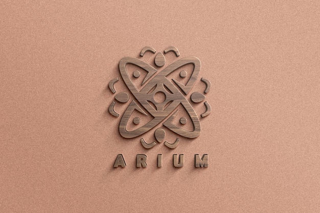 Download Premium PSD | Close up on logo mockup in 3d wood texture