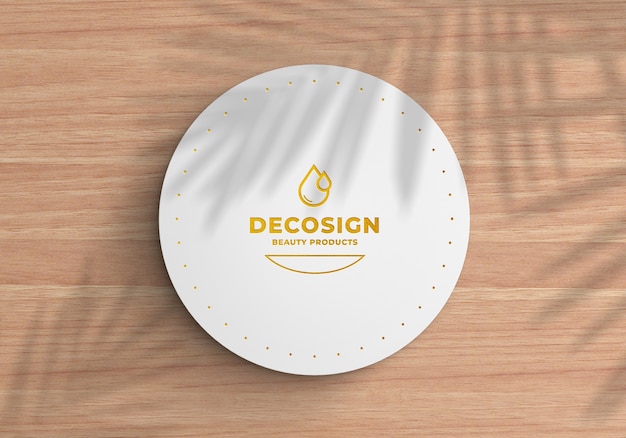 Download Premium PSD | Close up on logo mockup on a round paper box