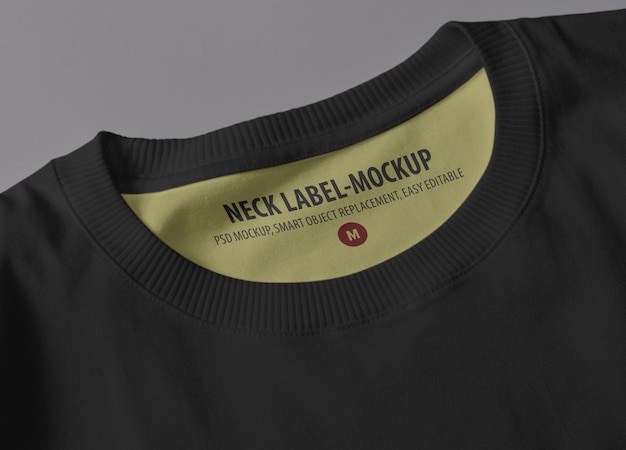 Download Premium PSD | Close up on logo mockup t-shirt neck label