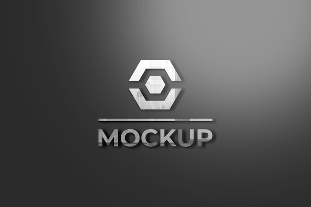 Download Premium PSD | Close up on logo mockup on wall