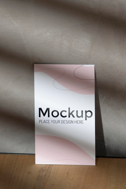 Free PSD | Close up mockup poster leaning on the wall with ...