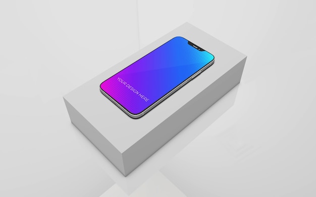 Download Premium Psd Close Up On New Smartphone Box Mockup