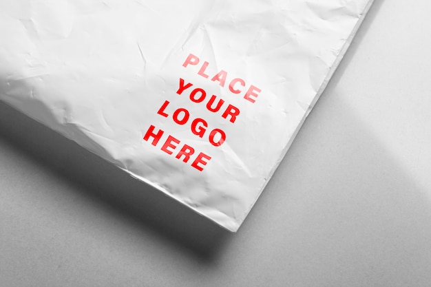 Download Premium PSD | Close up on plastic bag logo mockup