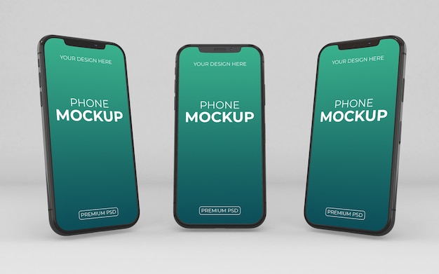 Premium PSD | Close up on realistic phone mockup isolated