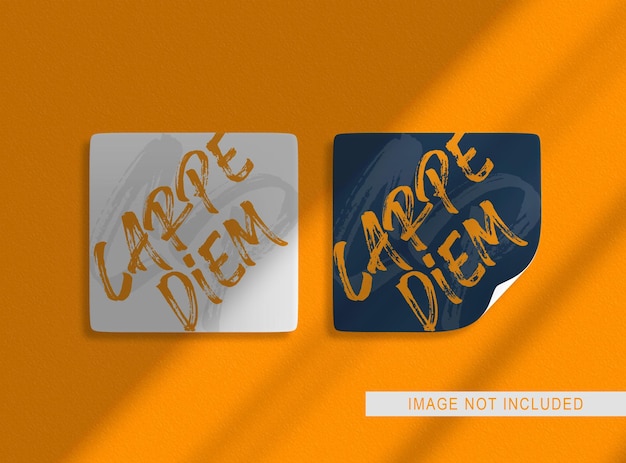 Download Premium Psd Close Up On Square Sticker Mockup Design