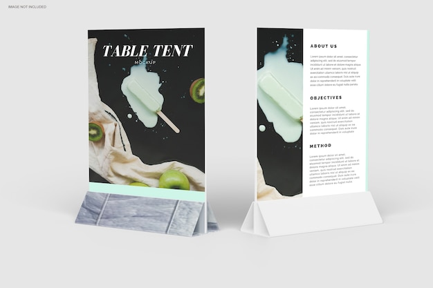 Download Premium PSD | Close up on table tent mockup design