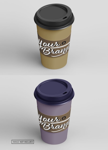 Download Premium Psd Close Up Take Out Coffee With Brown Cap And Cup Holder Mockup