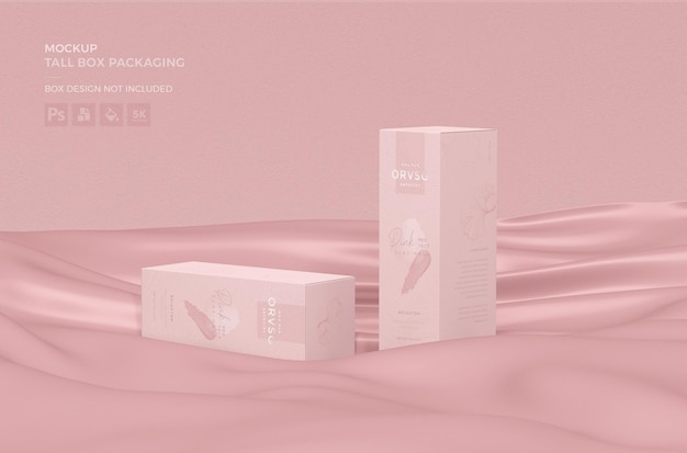 Download Premium PSD | Close up on tall box packaging mockup design