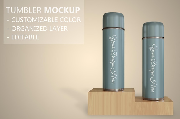 Download Premium PSD | Close up on tumbler or vacuum flask mockup ...