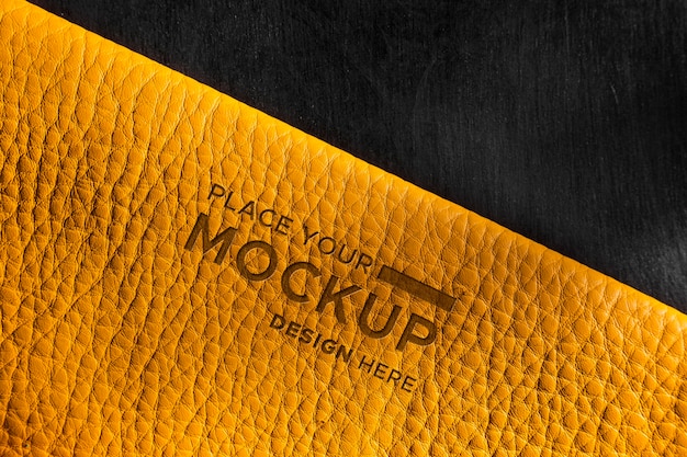 Download Free PSD | Close-up of yellow leather mock-up