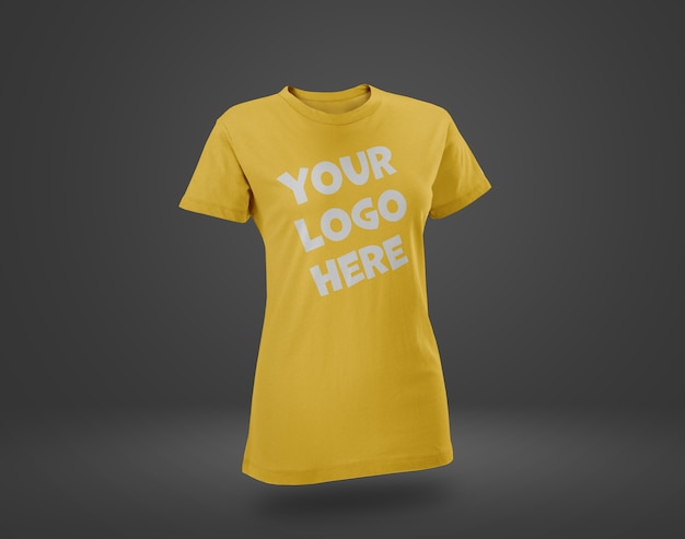 Download Premium PSD | Close up on yellow t-shirt mockup isolated