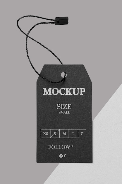 Download Free PSD | Clothing black size tag mock-up front view