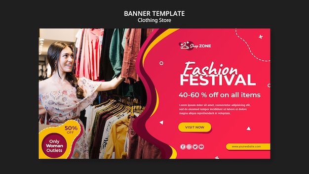 Free PSD | Clothing store concept banner template