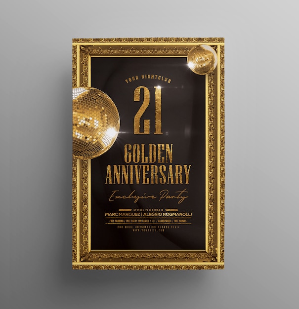 Premium PSD | Club anniversary invitation