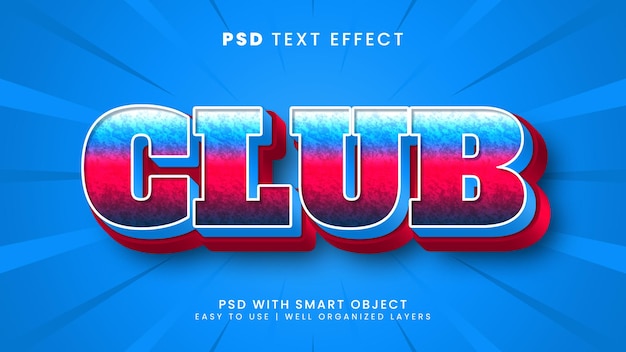 Premium PSD | Club editable text effect with beach and fresh text style