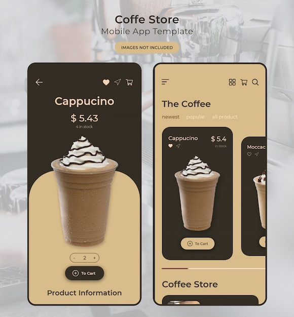 Download Premium PSD | Coffe store mobile app template