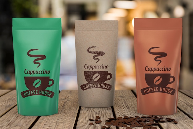 Download Free PSD | Coffee bags mockup