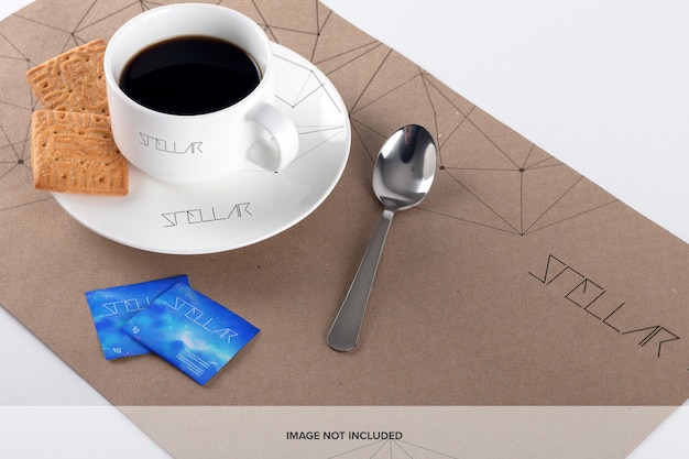 Download Premium Psd Coffee Cup And Placemat Mockup