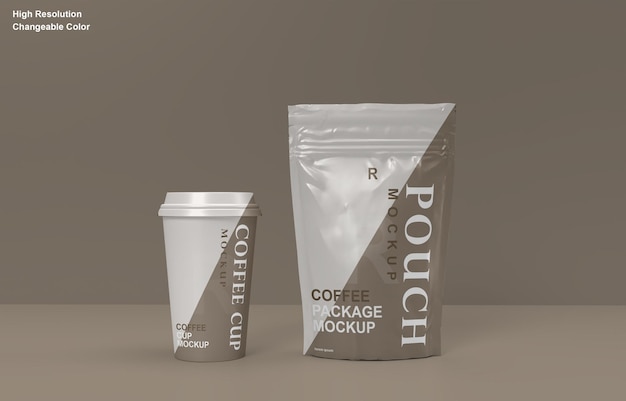 Download Premium Psd Coffee Packaging Sachet And Coffee Cup Mockup Design