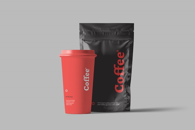 Coffee Pouch Packaging Mockup Premium Psd File