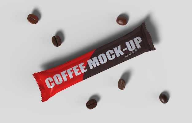 Download Premium PSD | Coffee sachet mockup 3d render model for product packaging design