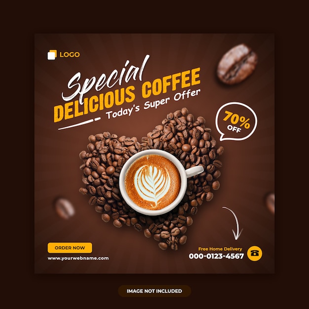 Coffee sale social media banner design template Premium Psd