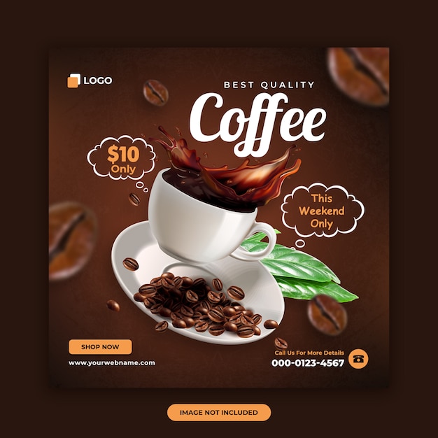 Premium PSD | Coffee shop banner template