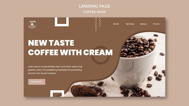 Free PSD | Coffee shop landing page design