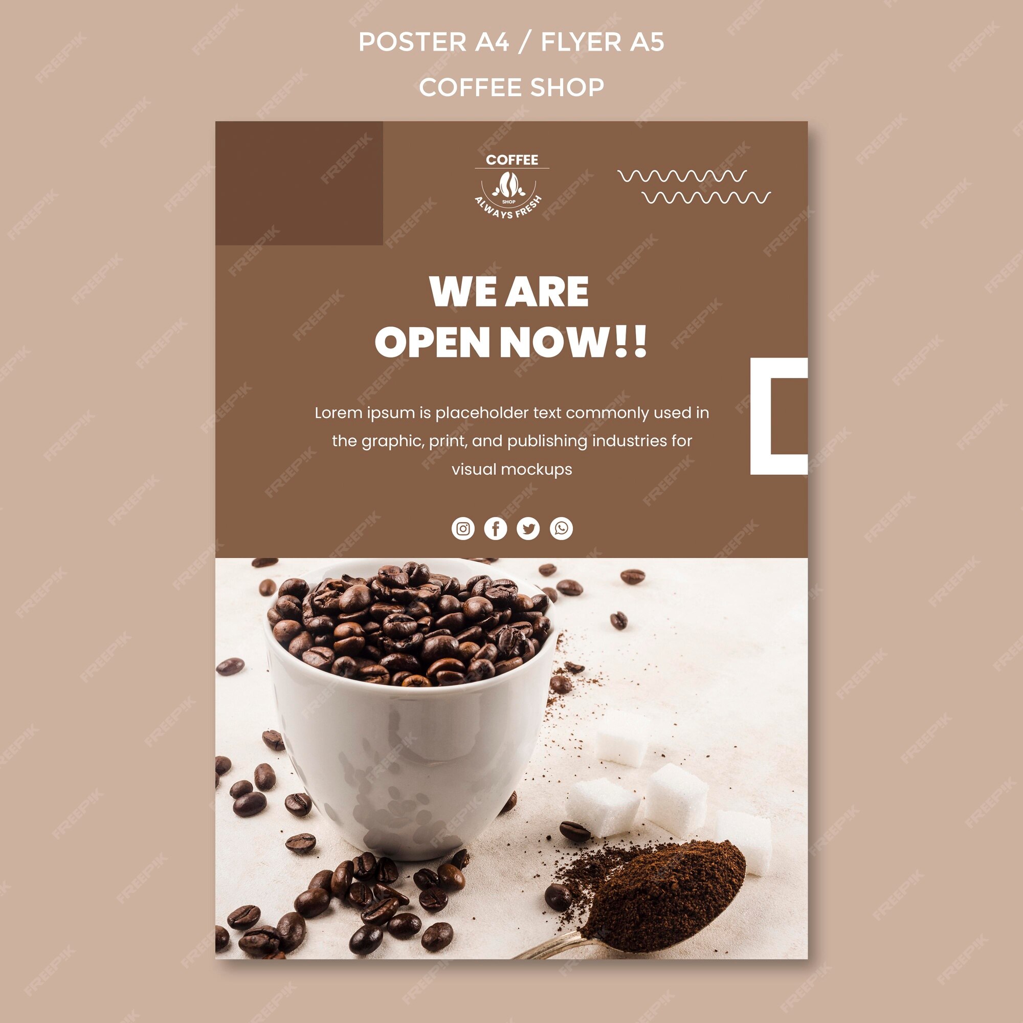 Free PSD | Coffee shop poster template