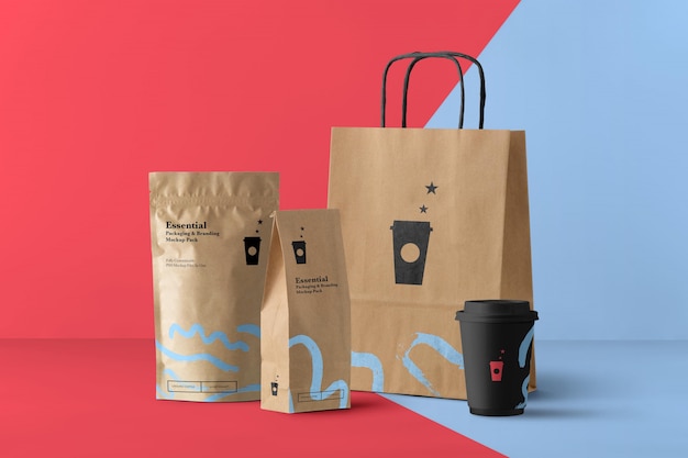 Download Premium PSD | Coffee shop products mockup scene generator