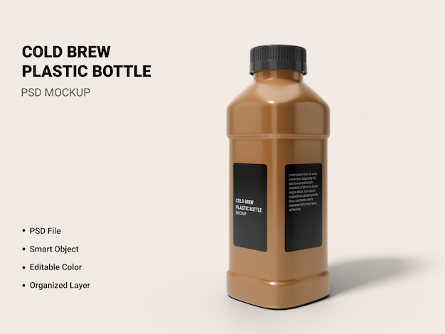 Download Premium PSD | Cold brew bottle mockup isolated